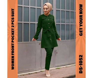 Women Front Pocket 2 Pcs Suit DS-1052 Women Front Pocket 2 Pcs Suit DS-1052